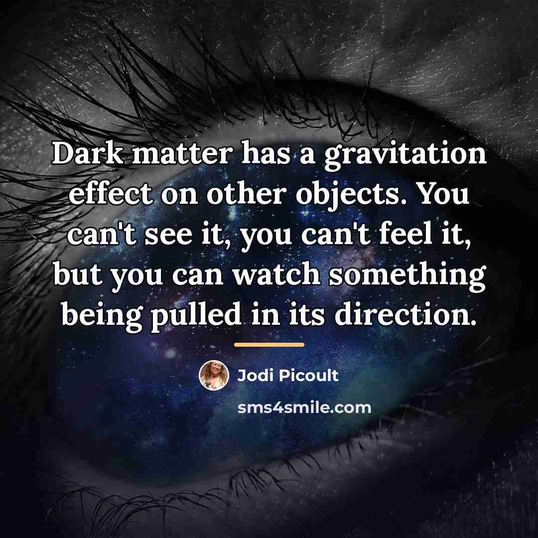 “Dark matter has a gravitation effect on other objects. You…” quote by Jodi Picoult