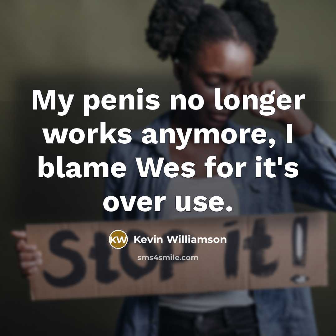 “My penis no longer works anymore, I blame Wes for it's over use.” quote by Kevin Williamson