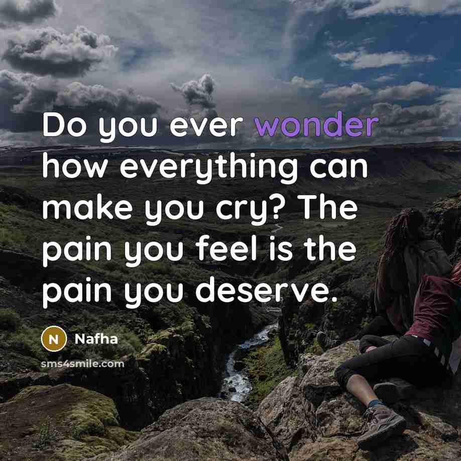 “Do you ever wonder how everything can make you cry?…” quote by Nafha