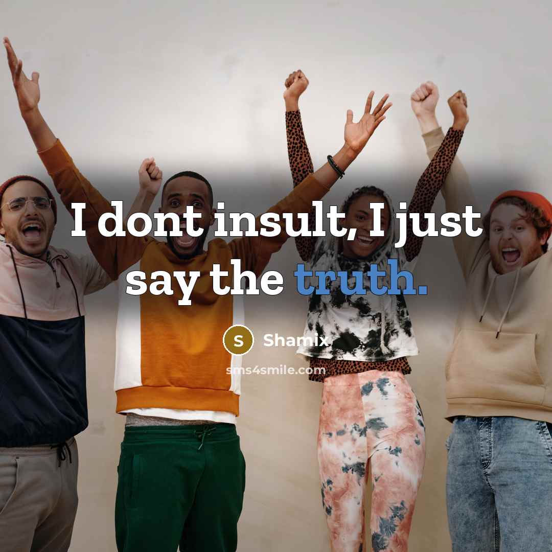 “I dont insult, I just say the truth.…” quote by Shamix