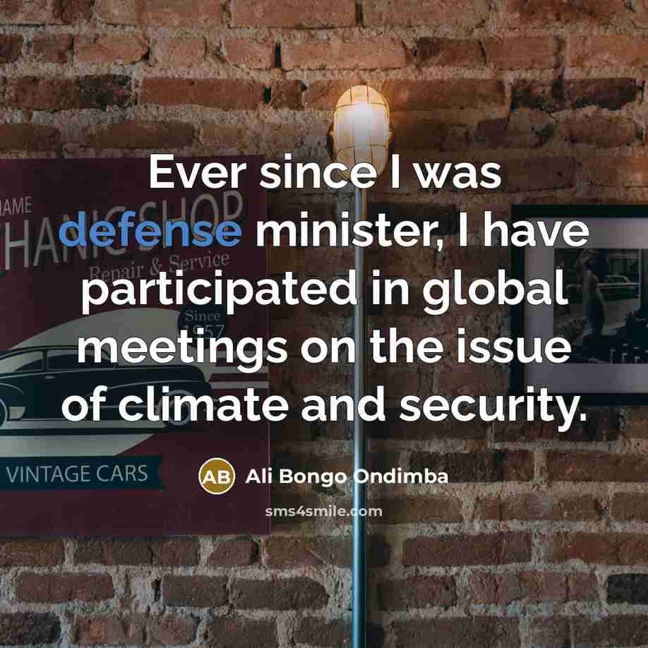 “Ever since I was defense minister, I have participated in…” quote by Ali Bongo Ondimba