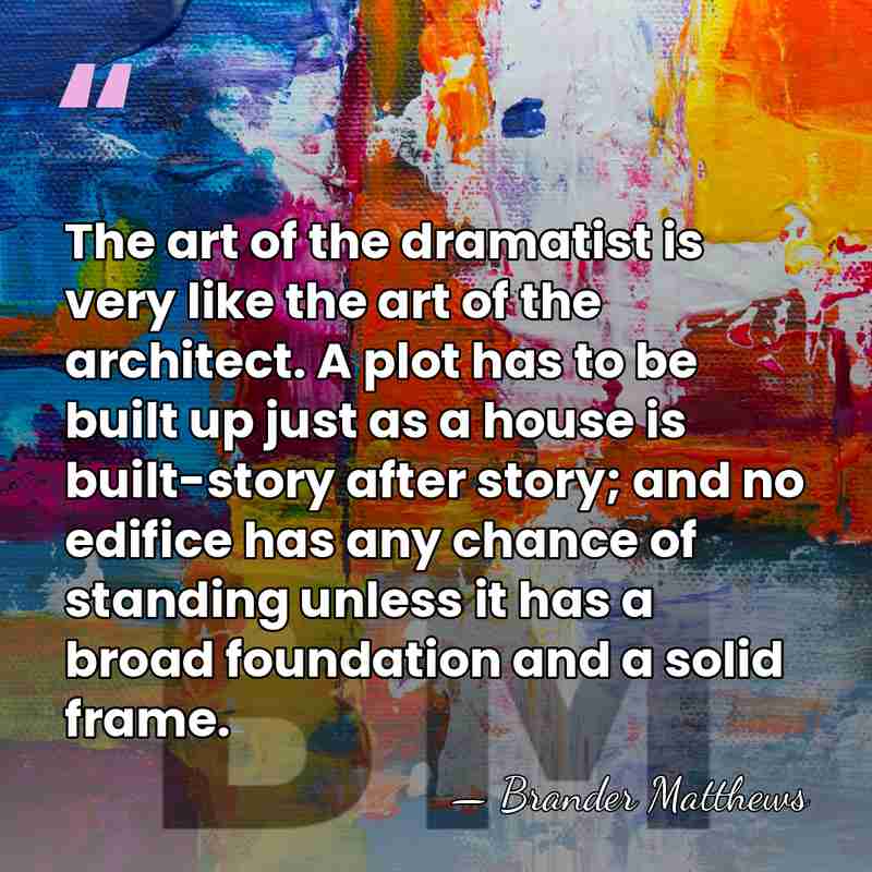 The art of the dramatist is very like the art of the&hellip; - Brander Matthews