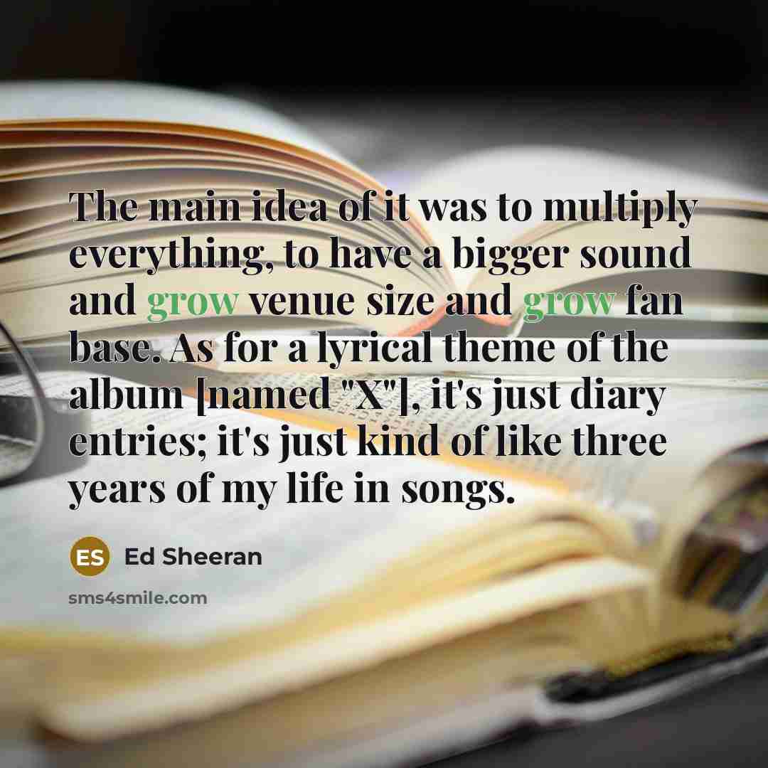 “The main idea of it was to multiply everything, to…” quote by Ed Sheeran