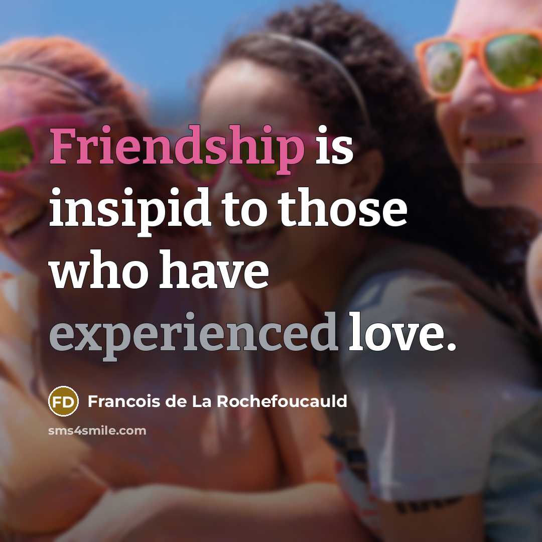 “Friendship is insipid to those who have experienced love.…” quote by Francois de La Rochefoucauld