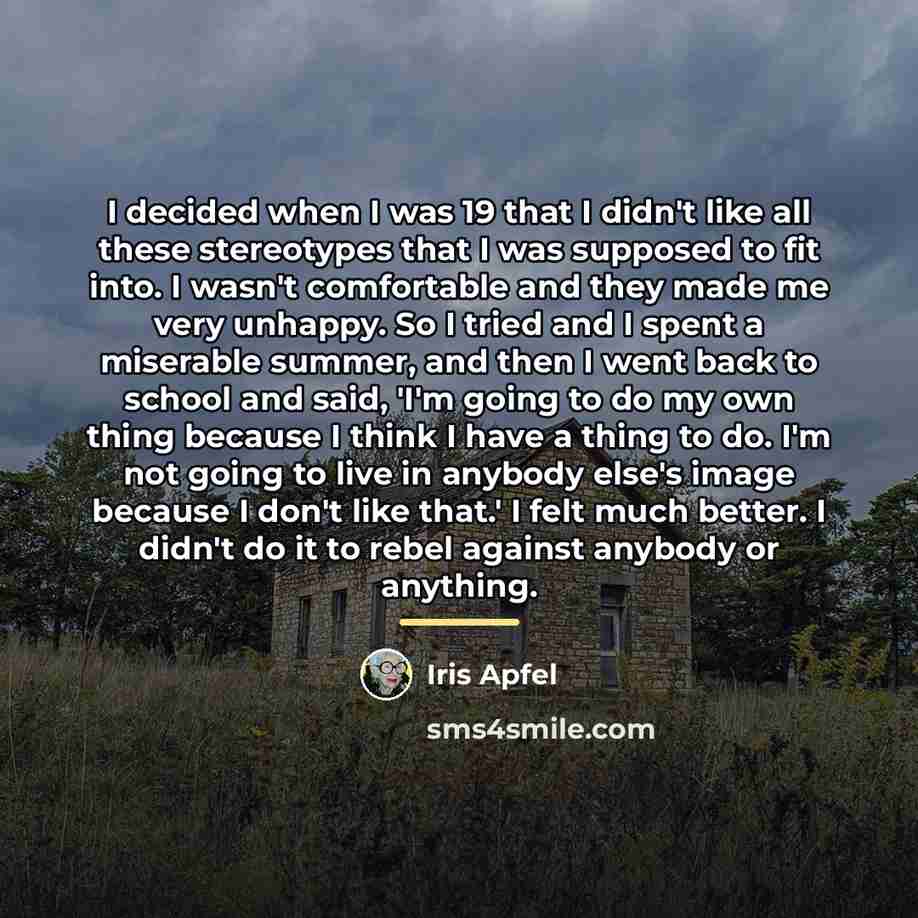 “I decided when I was 19 that I didn't like…” quote by Iris Apfel