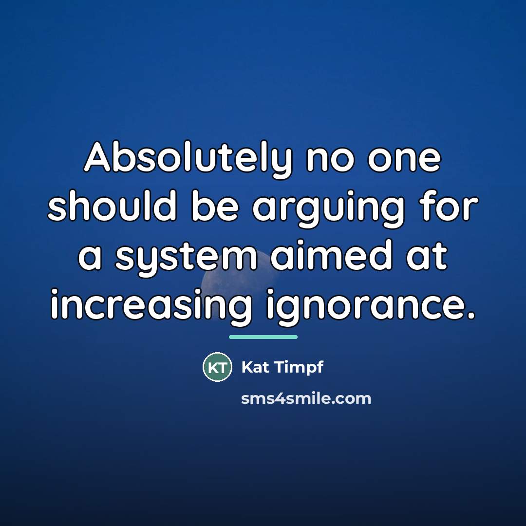 “Absolutely no one should be arguing for a system aimed…” quote by Kat Timpf