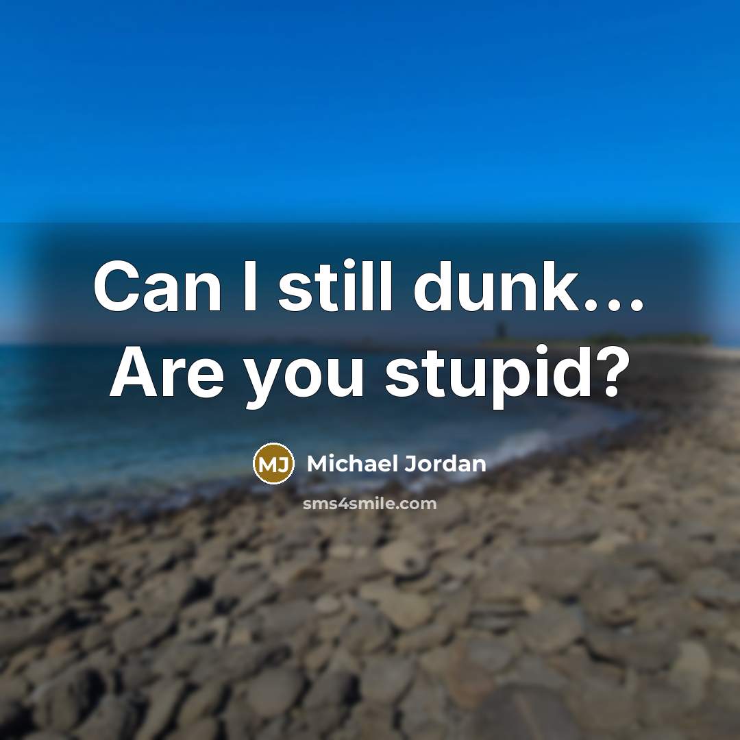 “Can I still dunk... Are you stupid?…” quote by Michael Jordan