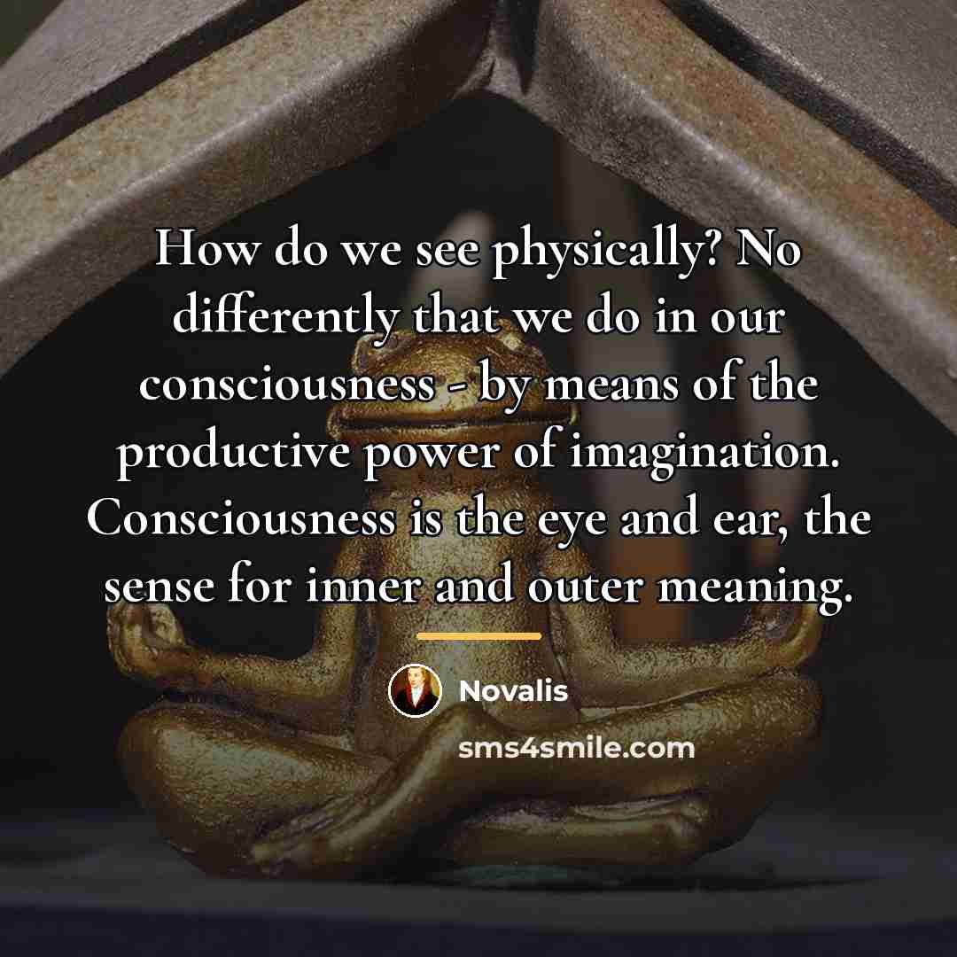 “How do we see physically? No differently that we do…” quote by Novalis