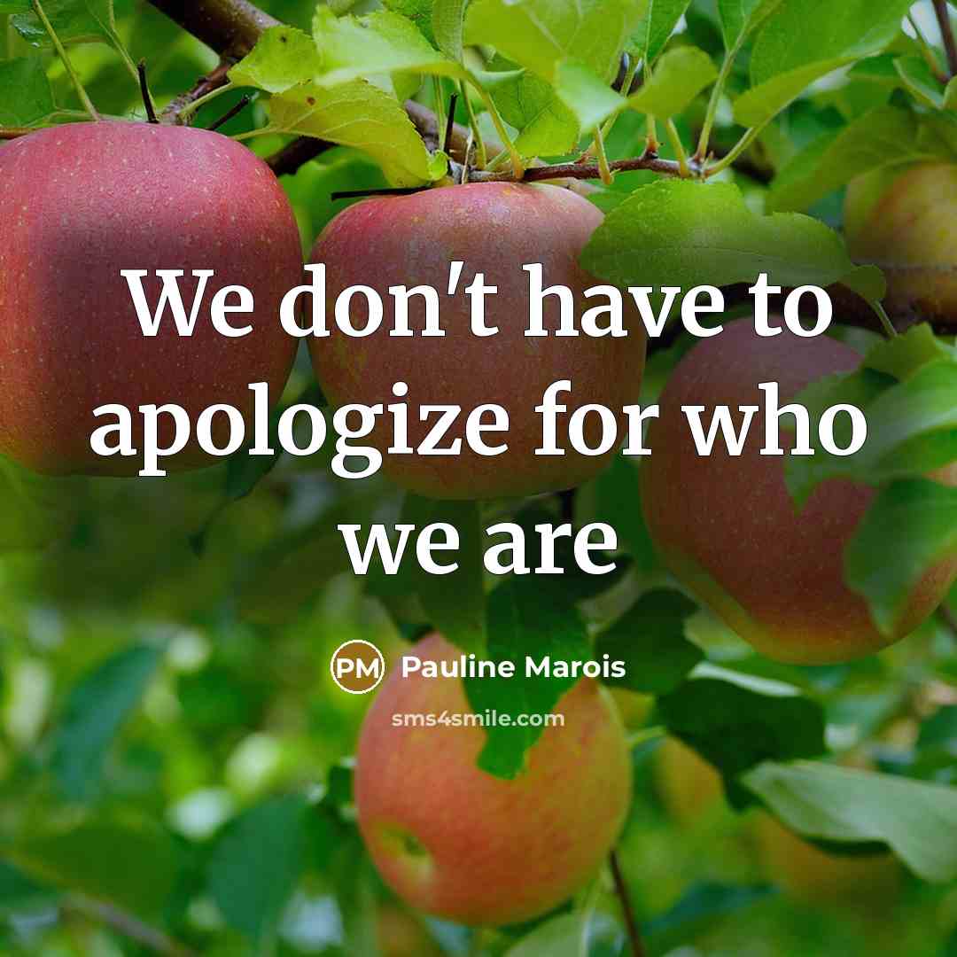 “We don't have to apologize for who we are…” quote by Pauline Marois