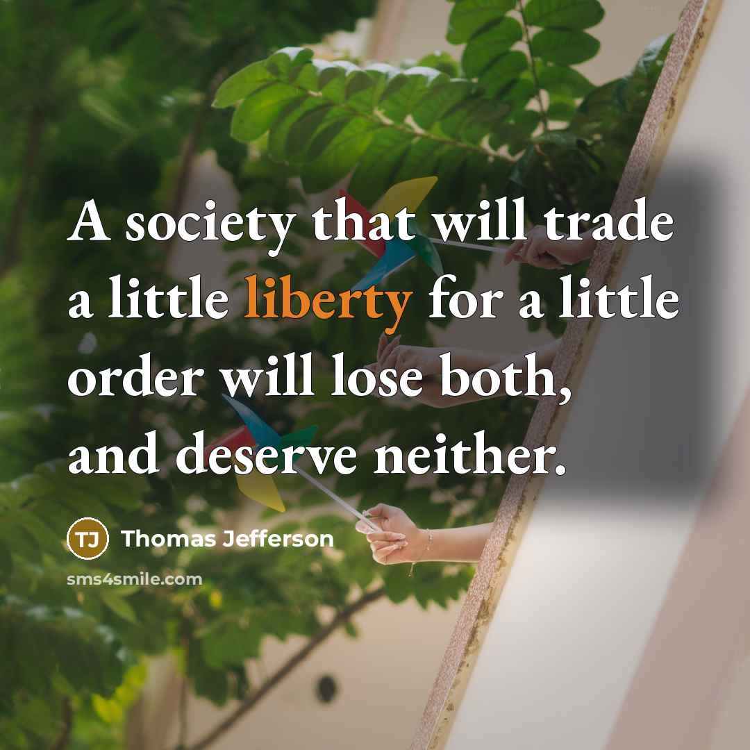 “A society that will trade a little liberty for a…” quote by Thomas Jefferson