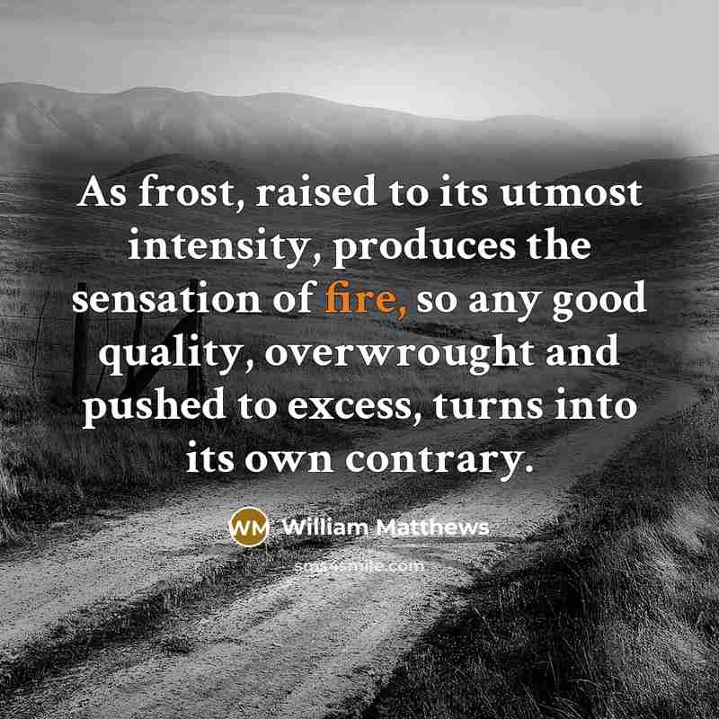 “As frost, raised to its utmost intensity, produces the sensation…” quote by William Matthews