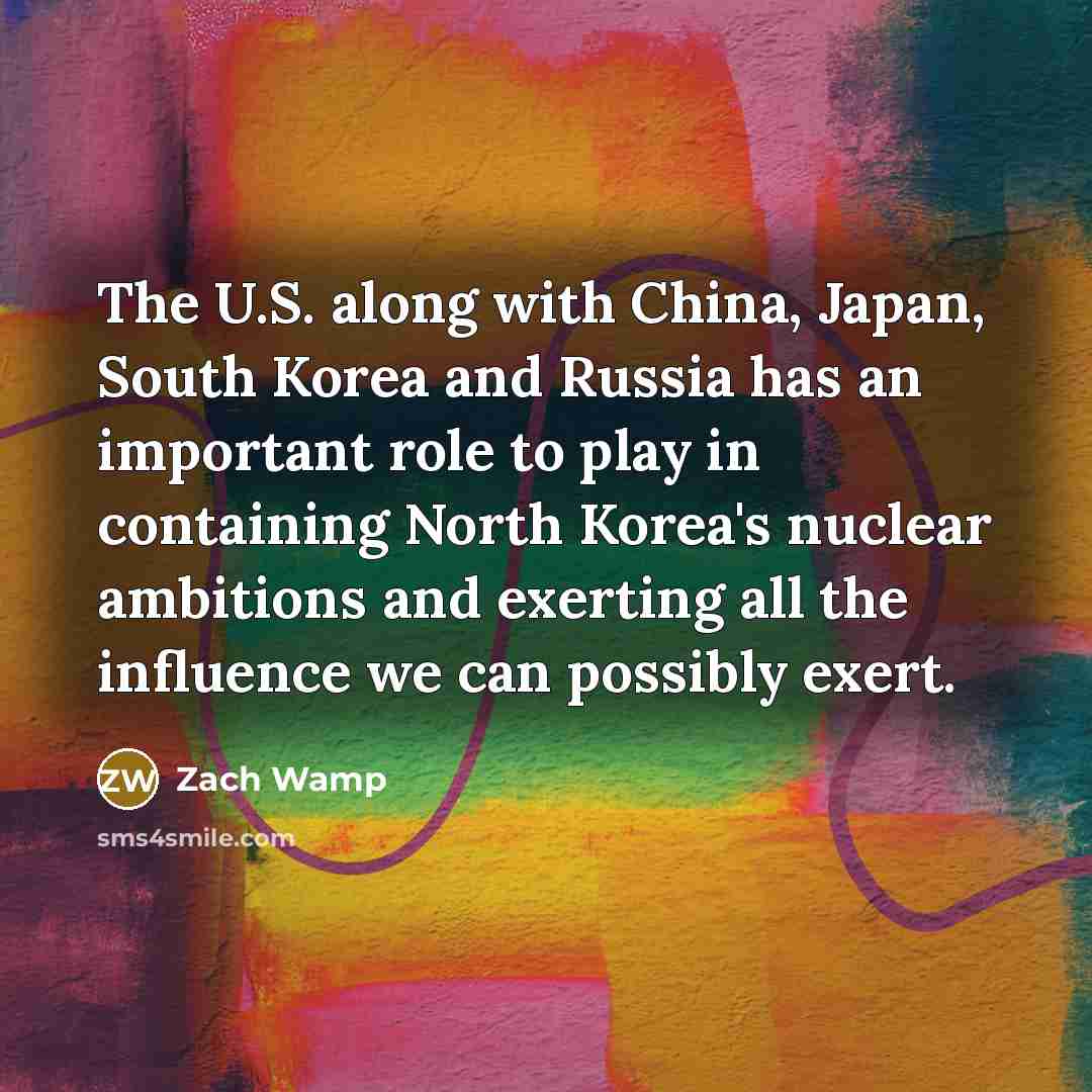 “The U.S. along with China, Japan, South Korea and Russia…” quote by Zach Wamp
