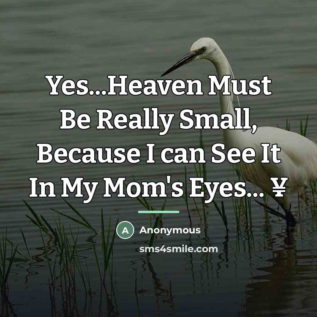 “Yes...Heaven Must Be Really Small, Because I can See It…” quote by Anonymous