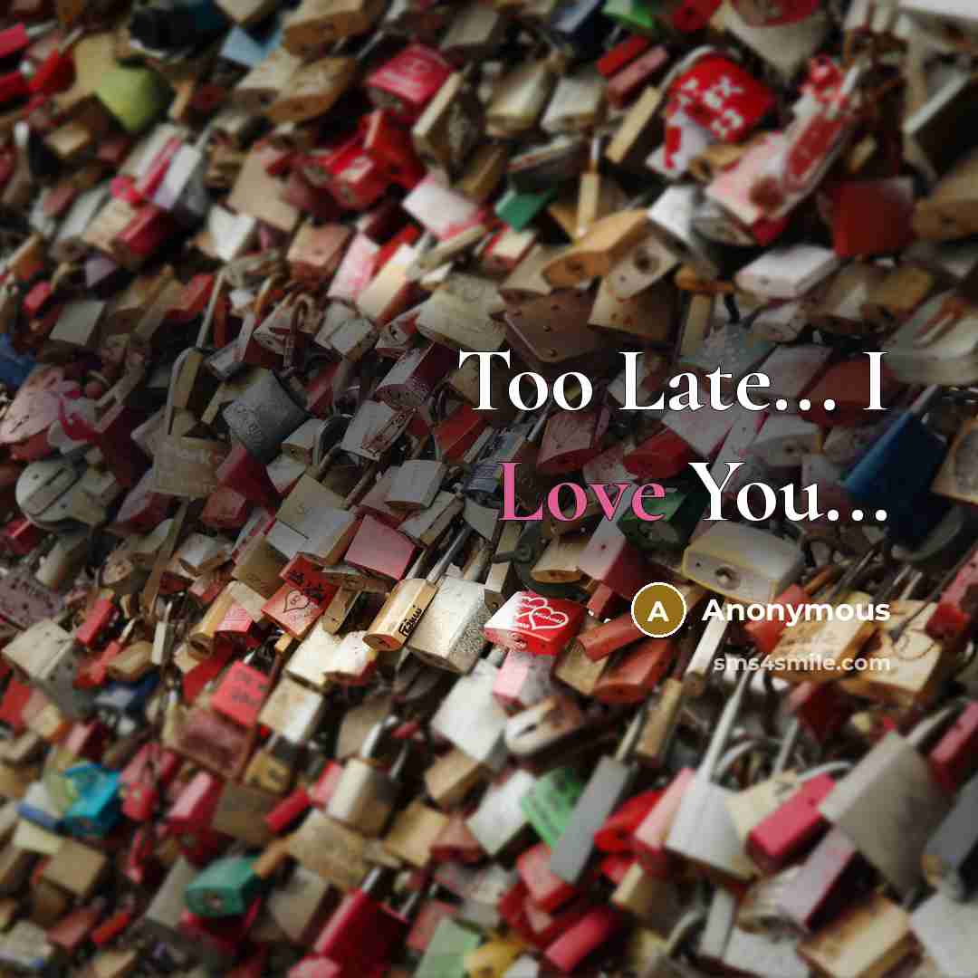 “Too Late... I Love You...…” quote by Anonymous
