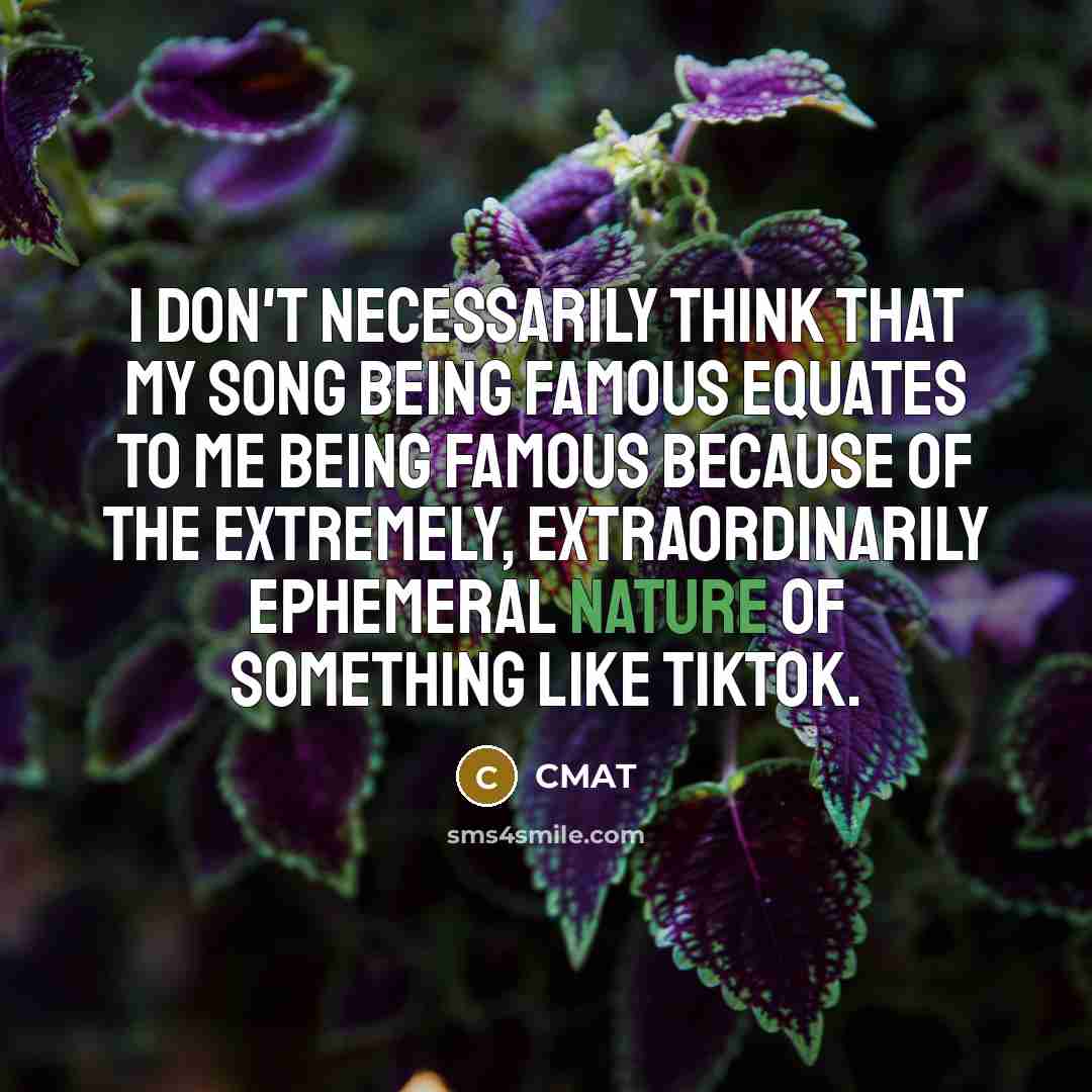 “I don't necessarily think that my song being famous equates…” quote by CMAT