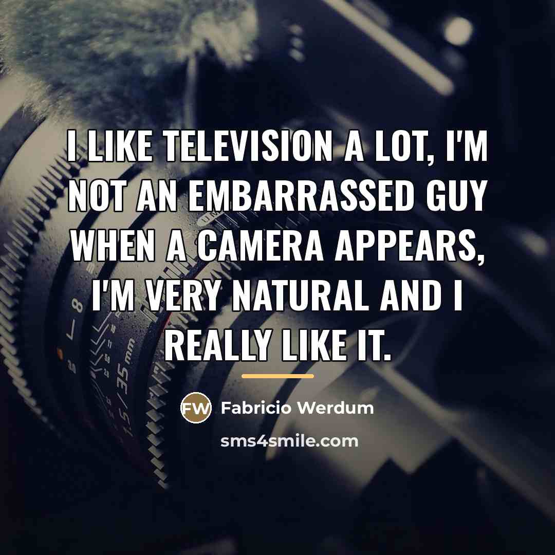“I like television a lot, I'm not an embarrassed guy…” quote by Fabricio Werdum