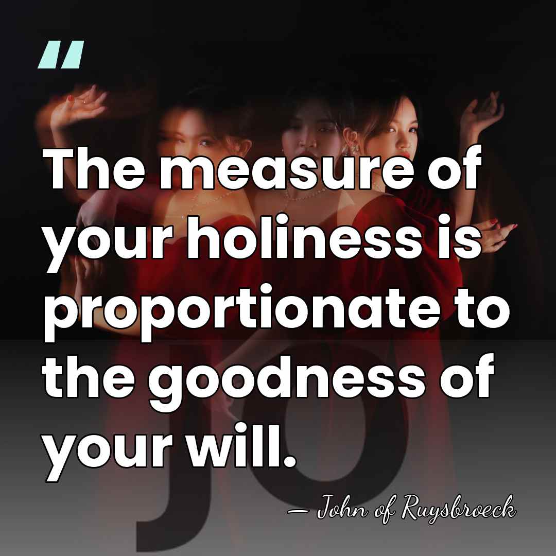 The measure of your holiness is proportionate to the goodness of your&hellip; - John of Ruysbroeck