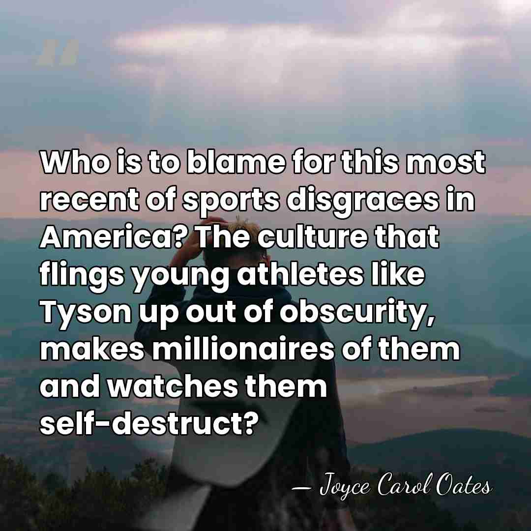 Who is to blame for this most recent of sports disgraces in&hellip; - Joyce Carol Oates