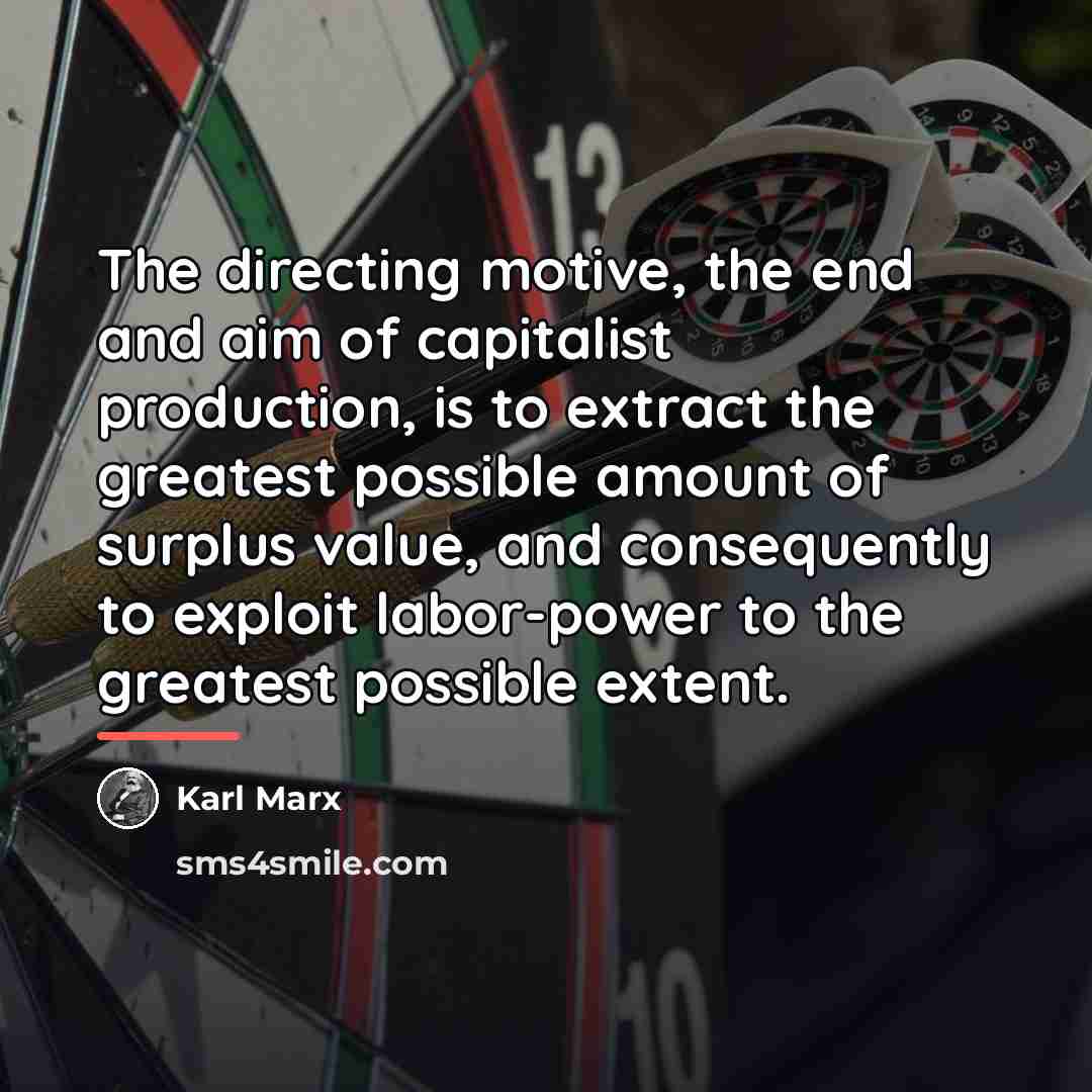 “The directing motive, the end and aim of capitalist production,…” quote by Karl Marx