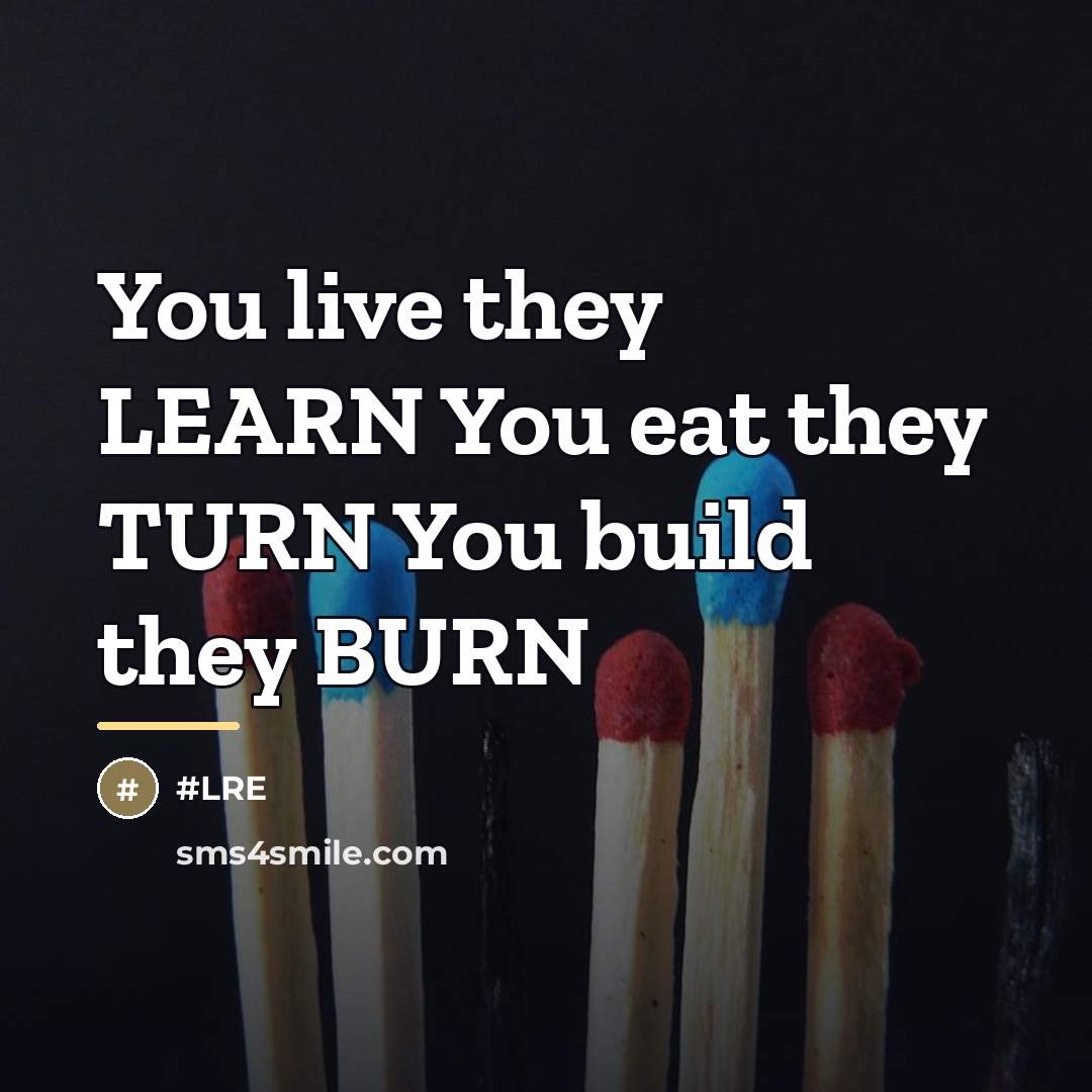 “You live they LEARN You eat they TURN You build…” quote by Lre