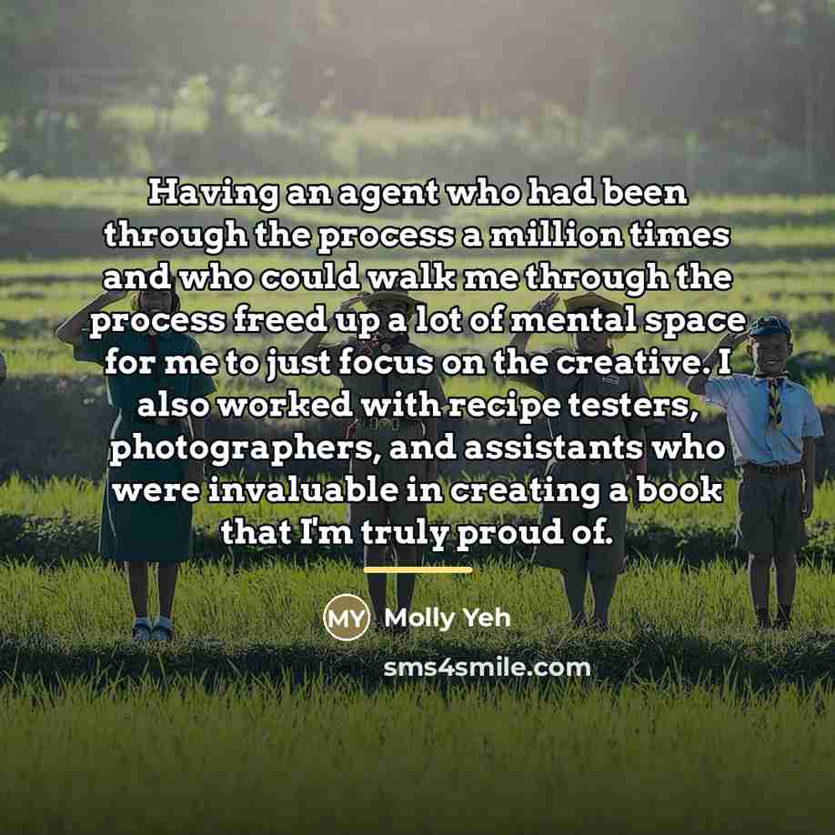 “Having an agent who had been through the process a…” quote by Molly Yeh