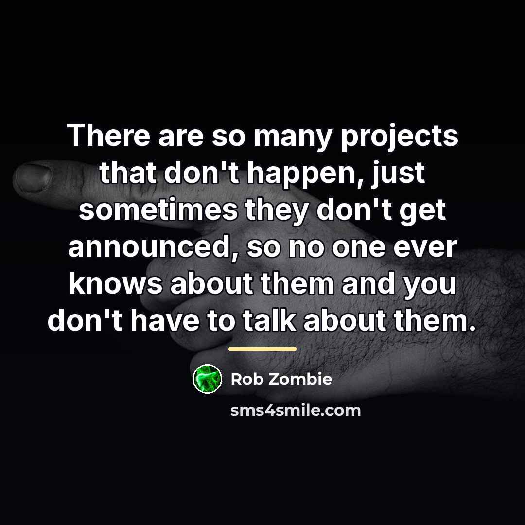 “There are so many projects that don't happen, just sometimes…” quote by Rob Zombie