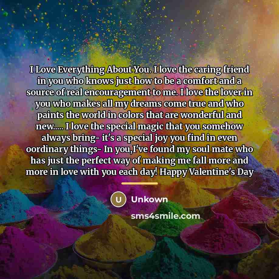 “I Love Everything About You. I love the caring friend…” quote by Unkown