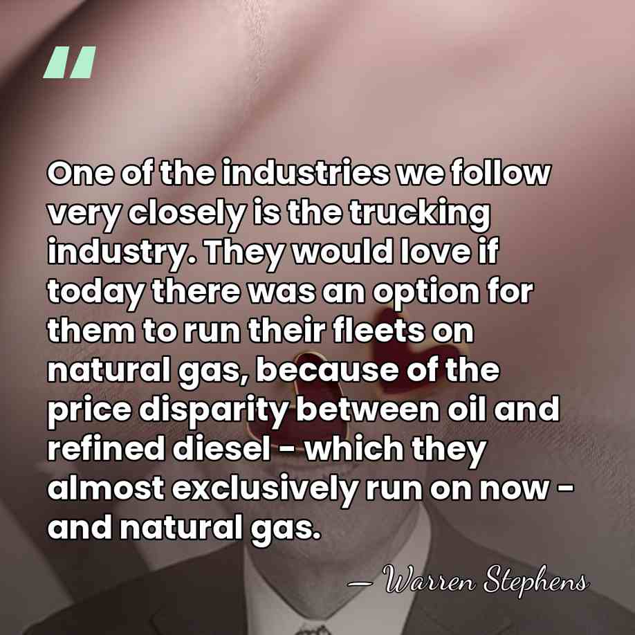 One of the industries we follow very closely is the trucking industry.&hellip; - Warren Stephens