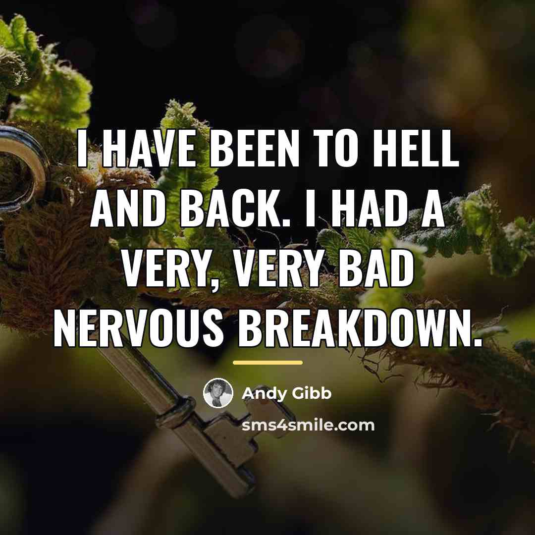 “I have been to hell and back. I had a…” quote by Andy Gibb