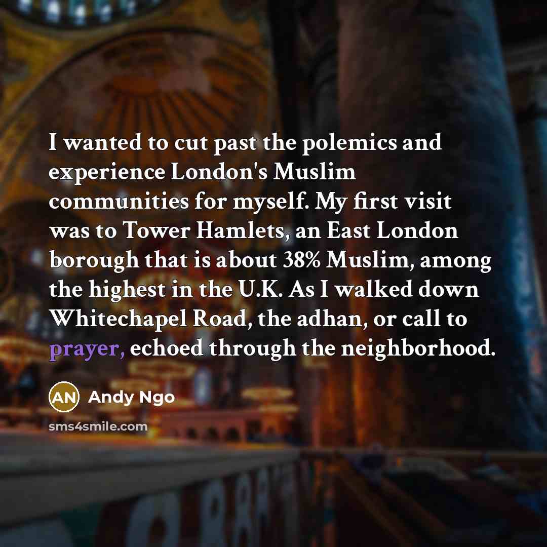 “I wanted to cut past the polemics and experience London's…” quote by Andy Ngo