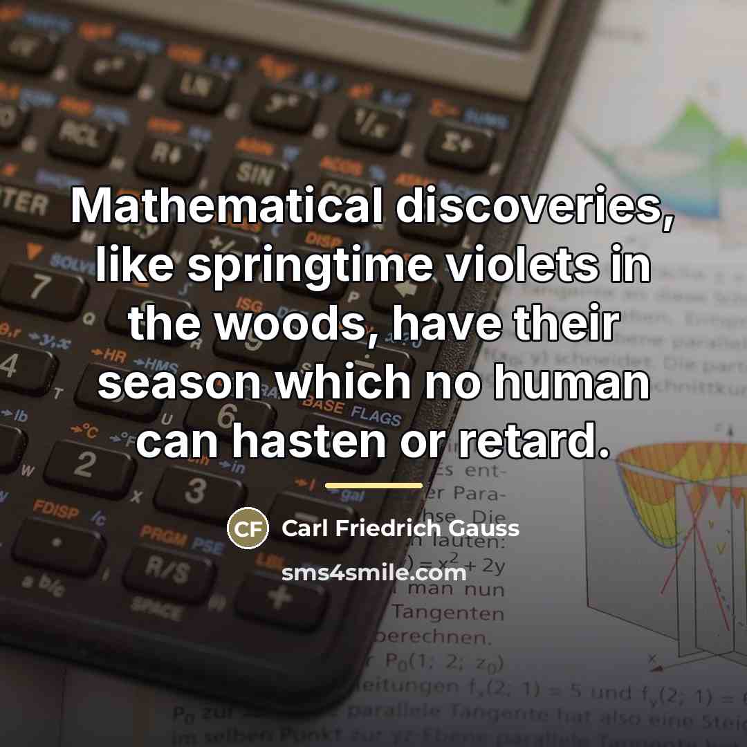 “Mathematical discoveries, like springtime violets in the woods, have their…” quote by Carl Friedrich Gauss