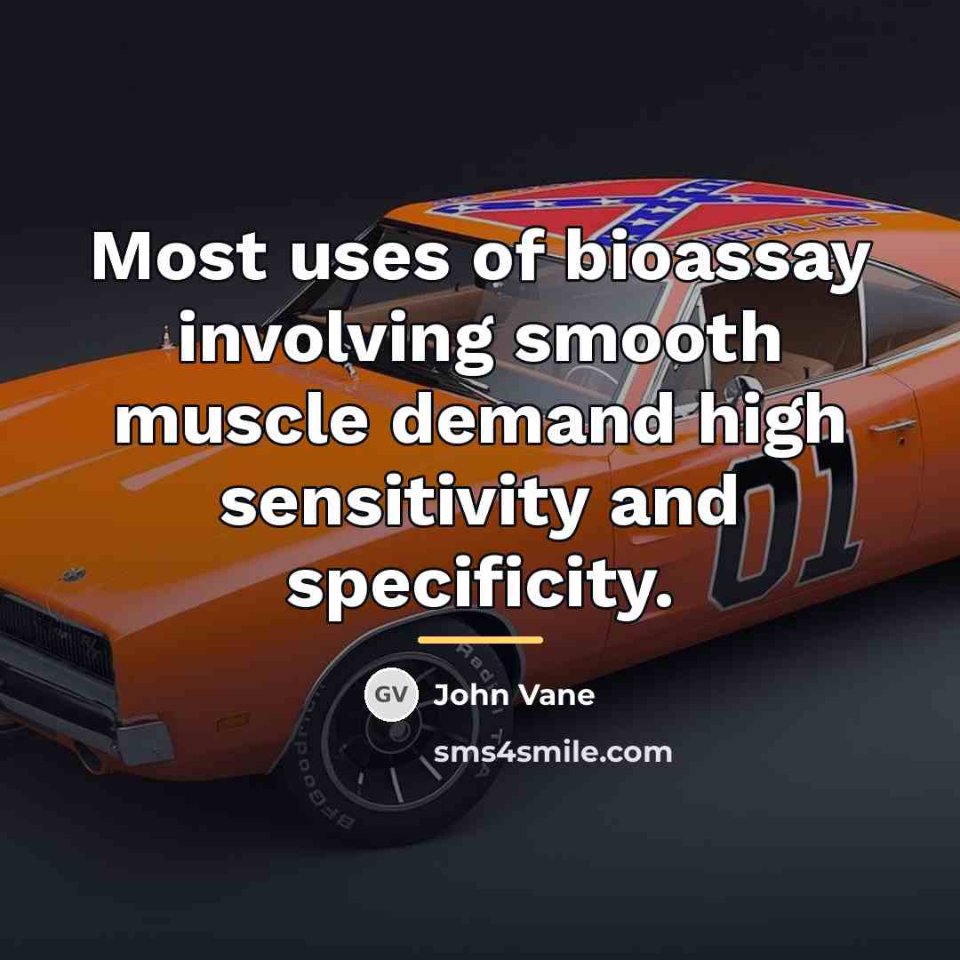 “Most uses of bioassay involving smooth muscle demand high sensitivity…” quote by John Vane