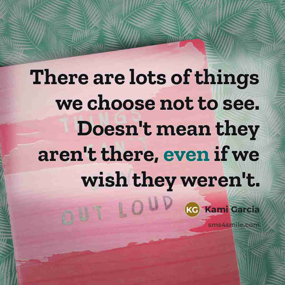 “There are lots of things we choose not to see.…” quote by Kami Garcia