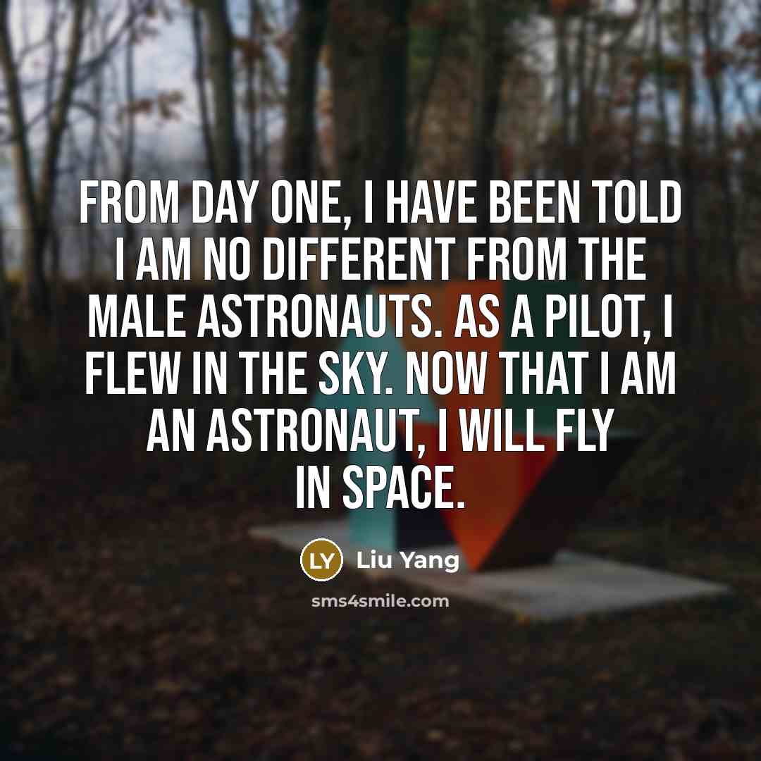 “From day one, I have been told I am no…” quote by Liu Yang