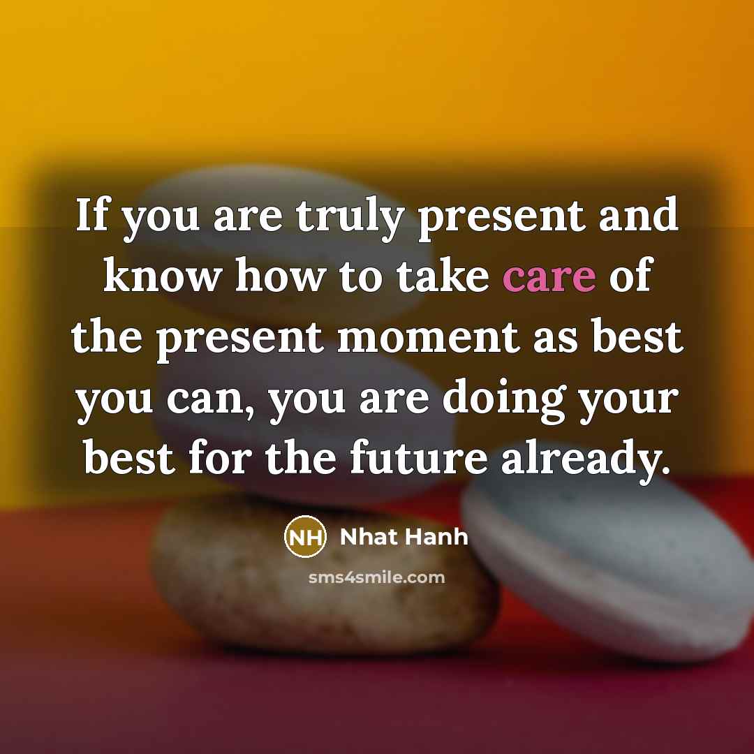“If you are truly present and know how to take…” quote by Nhat Hanh