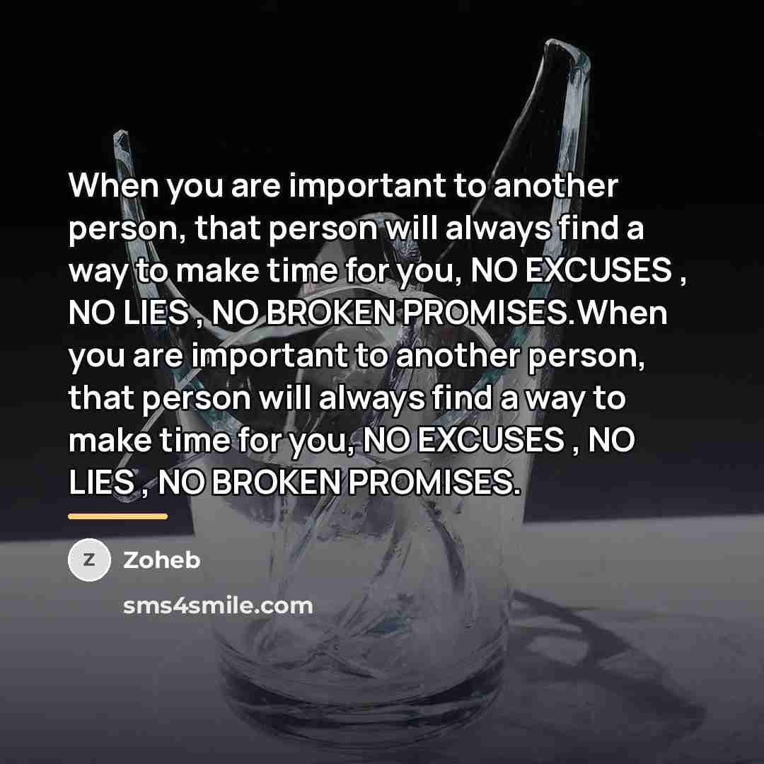 “When you are important to another person, that person will…” quote by Zoheb