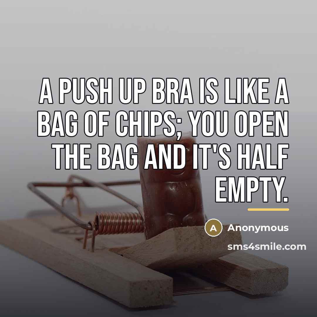 “A push up bra is like a bag of chips;…” quote by Anonymous