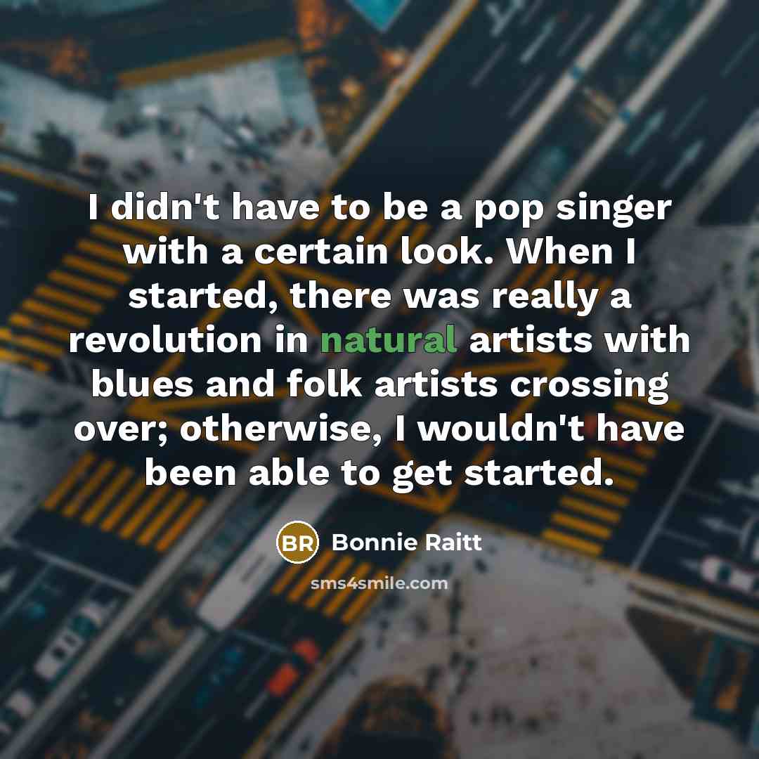 “I didn't have to be a pop singer with a…” quote by Bonnie Raitt