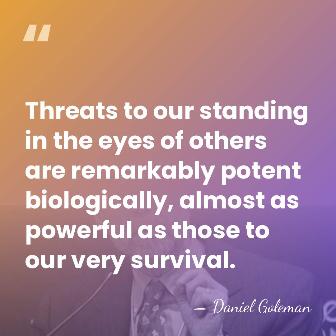 Threats to our standing in the eyes of others are remarkably potent&hellip; - Daniel Goleman