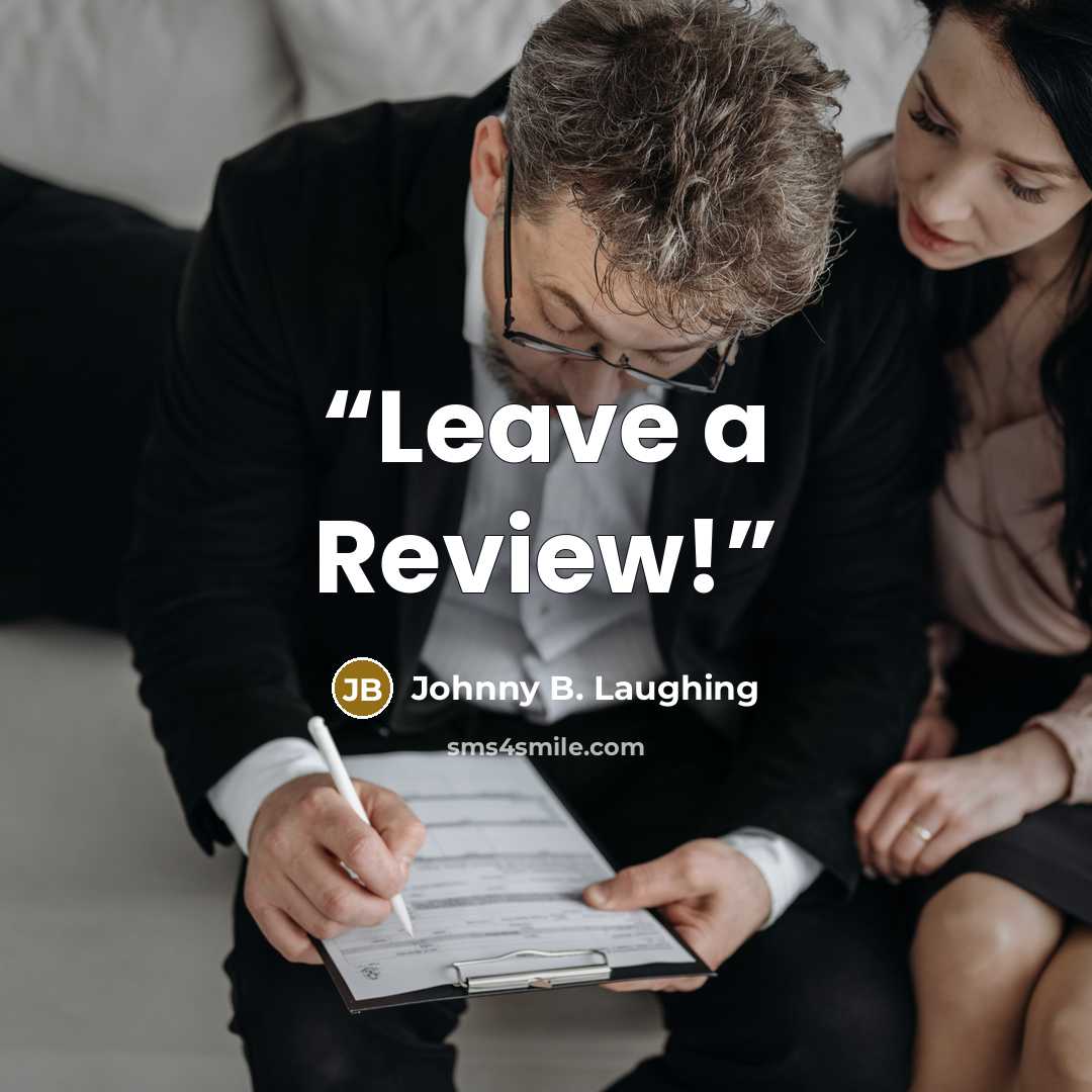“Leave a Review!” quote by Johnny B. Laughing