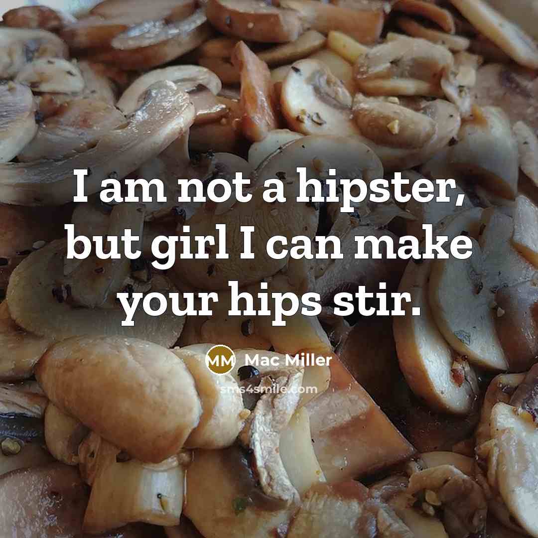“I am not a hipster, but girl I can make your hips stir.” quote by Mac Miller