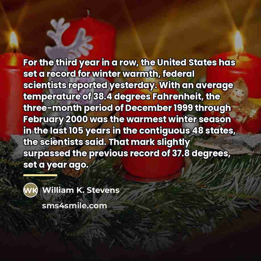 “For the third year in a row, the United States…” quote by William K. Stevens