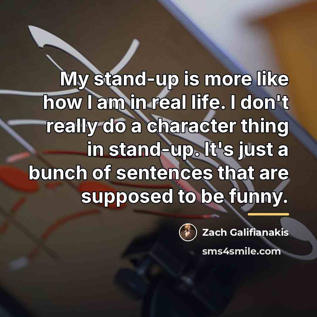 “My stand-up is more like how I am in real…” quote by Zach Galifianakis