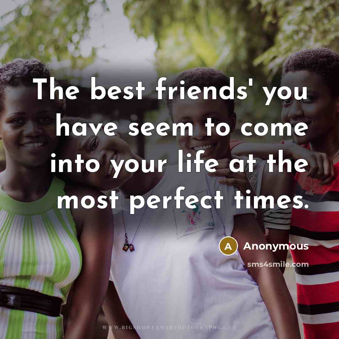 “The best friends' you have seem to come into your…” quote by Anonymous