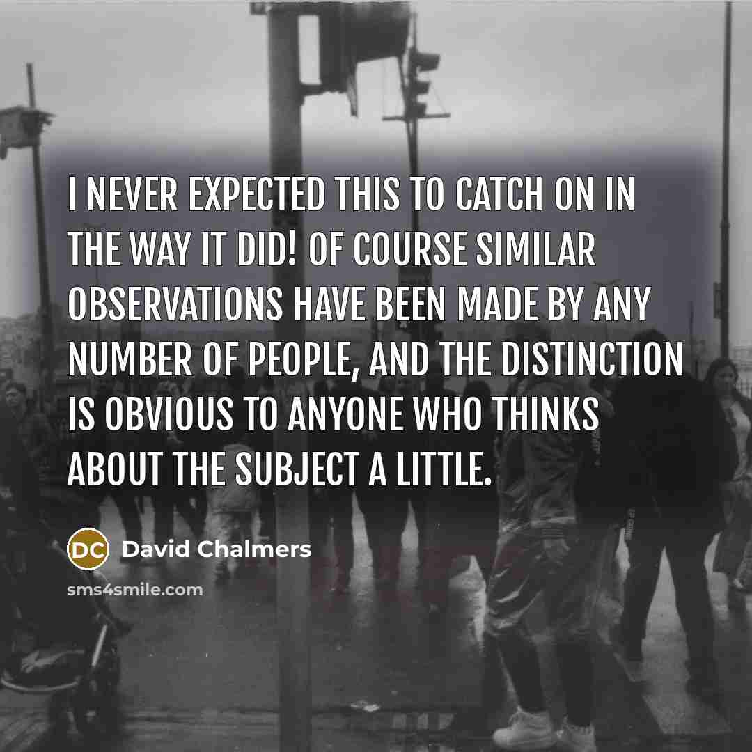 “I never expected this to catch on in the way…” quote by David Chalmers
