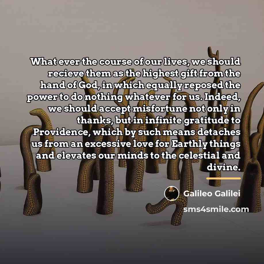 “What ever the course of our lives, we should recieve…” quote by Galileo Galilei