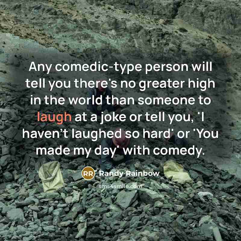 “Any comedic-type person will tell you there's no greater high…” quote by Randy Rainbow