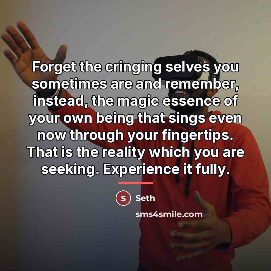 “Forget the cringing selves you sometimes are and remember, instead,…” quote by Seth