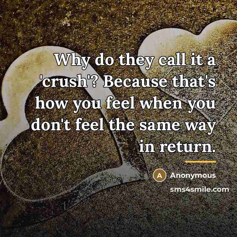 “Why do they call it a 'crush'? Because that's how…” quote by Anonymous