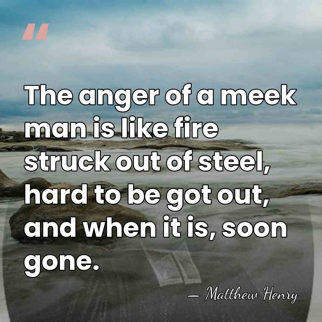 The anger of a meek man is like fire struck out of&hellip; - Matthew Henry